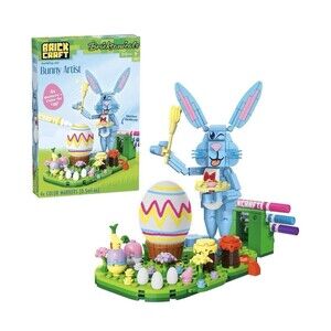 Bricktanicals Bunny Artist Building Brick Set - 310 Piece Easter Rabbit Kit w...